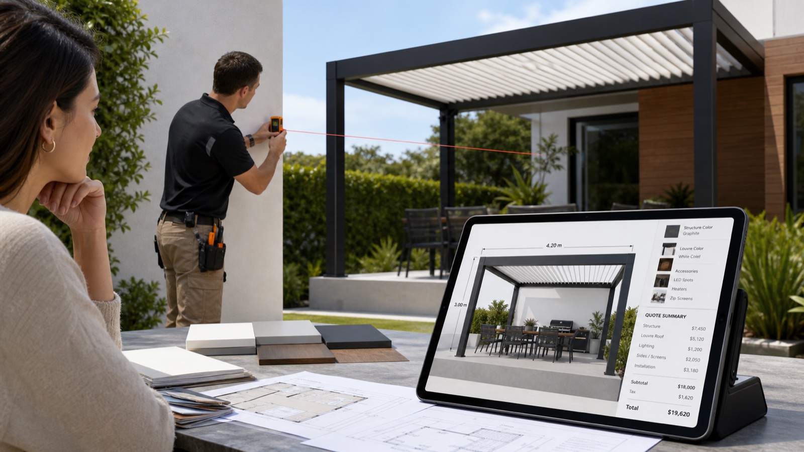 Pergola-Konfigurator für Frankfurt am Main: 3D, Preis und Montage in einem Projekt